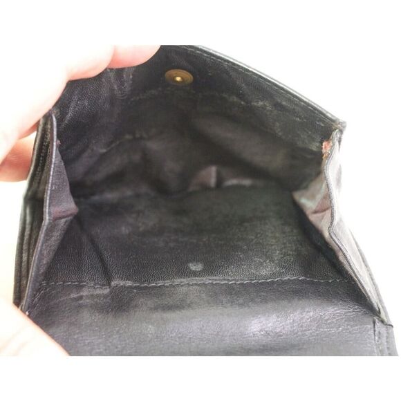 Lancel PARIS BLACK GENUINE LEATHER ID CARD COIN SMALL HOLDER BIFOLD WALLET PURSE - Picture 6 of 11